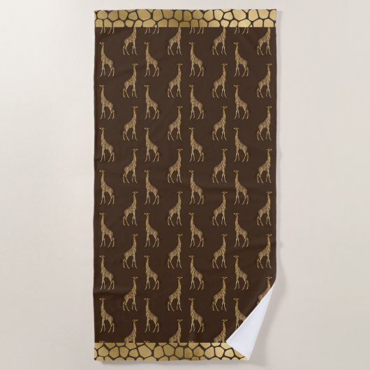 Gold Giraffe Chic Elegant Stylish Safari Strandlaken (Voorkant)