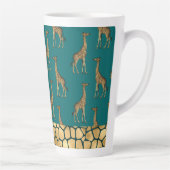 Gold Giraffe Elegant Blauwgroen Chic Stylish Latte Mok (Rechts)