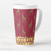 Gold Giraffe Elegant Burgundy Chic Stylish Latte Mok (Rechterhoek)