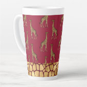 Gold Giraffe Elegant Burgundy Chic Stylish Latte Mok (Linkerhoek)