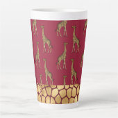 Gold Giraffe Elegant Burgundy Chic Stylish Latte Mok (Voorkant)
