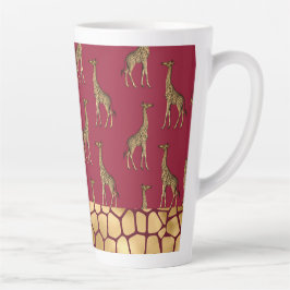 Gold Giraffe Elegant Burgundy Chic Stylish Latte Mok