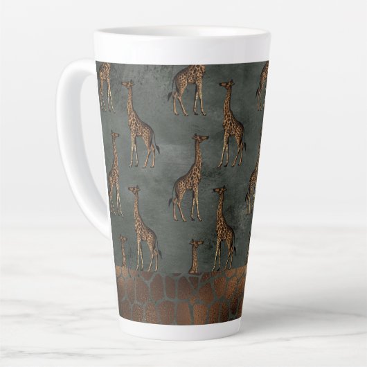 Gold Giraffe Elegant Chic Stylish Bronze Latte Mok (Linkerhoek)