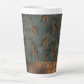 Gold Giraffe Elegant Chic Stylish Bronze Latte Mok (Voorkant)