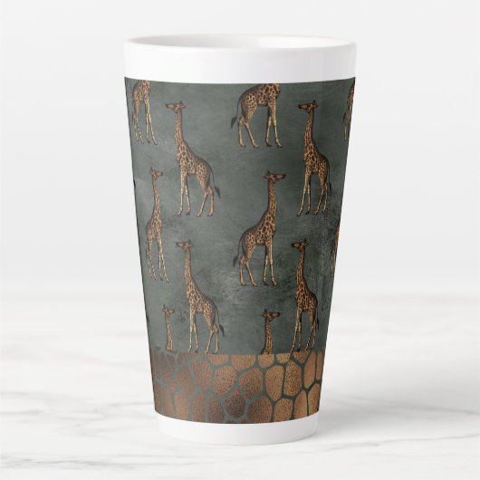 Gold Giraffe Elegant Chic Stylish Bronze Latte Mok (Voorkant)