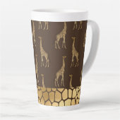 Gold Giraffe Elegant Chic Stylish Latte Mok (Rechterhoek)