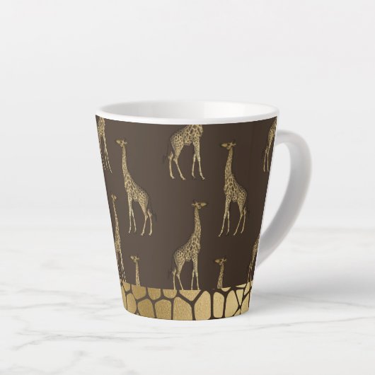 Gold Giraffe Elegant Chic Stylish Small Latte Mok (Rechterhoek)