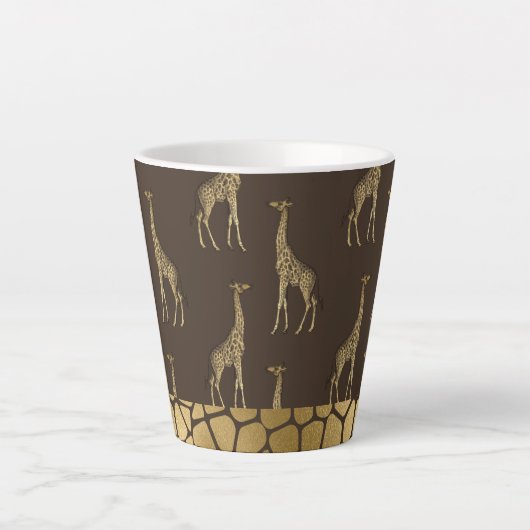 Gold Giraffe Elegant Chic Stylish Small Latte Mok (Voorkant)