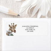 Gold Giraffe Floral Etiket (Insitu)