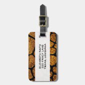Gold Giraffe, Gold Glitter, Giraffe Print, Oerwoud Bagagelabel (Voorkant verticaal)