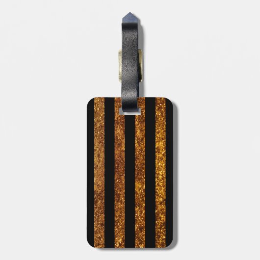 Gold Giraffe, Gold Glitter, Giraffe Print, Oerwoud Bagagelabel (Achterkant verticaal)