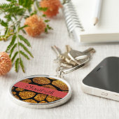 Gold Giraffe, Gold Glitter, Oerwoud, Jouw naam Sleutelhanger (Zijkant)