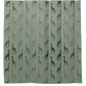 Gold Giraffe op het Groene Sage-douchergordijn Douchegordijn (Voorkant)