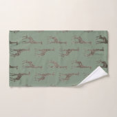 Gold Giraffe op Sage Green Towel Set Bad Handdoek (Handdoek)