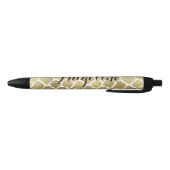 Gold Giraffe print op maat Zwarte Inkt Pen (Bodem)