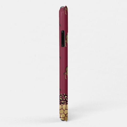 Gold Giraffe Stijlvol BourgogneStijlvol Case-Mate iPhone Case (Achterkant/rechts)