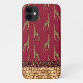 Gold Giraffe Stijlvol BourgogneStijlvol Case-Mate iPhone Case (Achterkant)