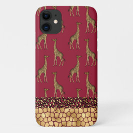 Gold Giraffe Stijlvol BourgogneStijlvol Case-Mate iPhone Case