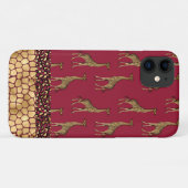 Gold Giraffe Stijlvol BourgogneStijlvol Case-Mate iPhone Case (Achterkant (horizontaal))