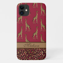 Gold Giraffe stijlvol Burgundy Stylish Script