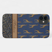Gold Giraffe stijlvol marineblauw stijlvol script Case-Mate iPhone Case (Achterkant (horizontaal))