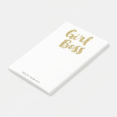 Gold GIRL BOSS Glam Modern Trendy Chic Girly Post-it® Notes (Schuin)