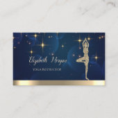 Gold Girl Silhouette, Stars, Yoga Visitekaartje (Voorkant)