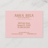 *~* Gold Girly Geometric Peach roze & Waterverf Visitekaartje (Achterkant)