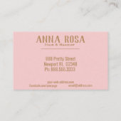 *~* Gold Girly Geometric Pink Peach Waterverf Visitekaartje (Achterkant)