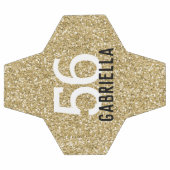 Gold Girly Glitter Name en Team Number Voetbal (Enkel)