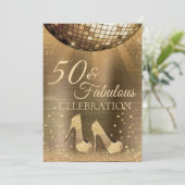 Gold Glam 50 en Fabulous Disco Ball Chocolate Kaart (Staand voorkant)