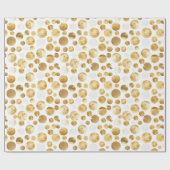 Gold Glam Abstracte Stippen Verjaardag Cadeaupapier (Vlak)