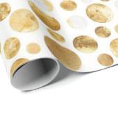Gold Glam Abstracte Stippen Verjaardag Cadeaupapier (Rol Hoek)