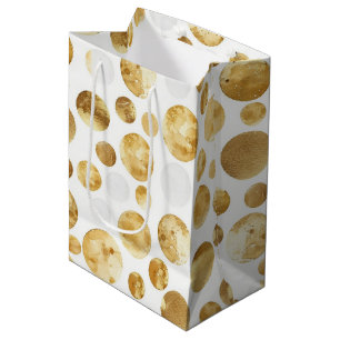 Gold Glam Abstracte Stippen Verjaardag Medium Cadeauzakje