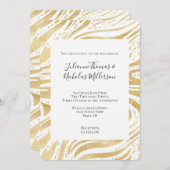 Gold Glam Abstracte wervelingen bruiloft Kaart (Voorkant / Achterkant)
