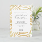 Gold Glam Abstracte wervelingen bruiloft Kaart (Staand voorkant)