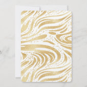 Gold Glam Abstracte wervelingen bruiloft Kaart (Achterkant)