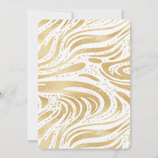Gold Glam Abstracte wervelingen bruiloft Kaart (Achterkant)