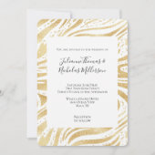 Gold Glam Abstracte wervelingen bruiloft Kaart (Voorkant)