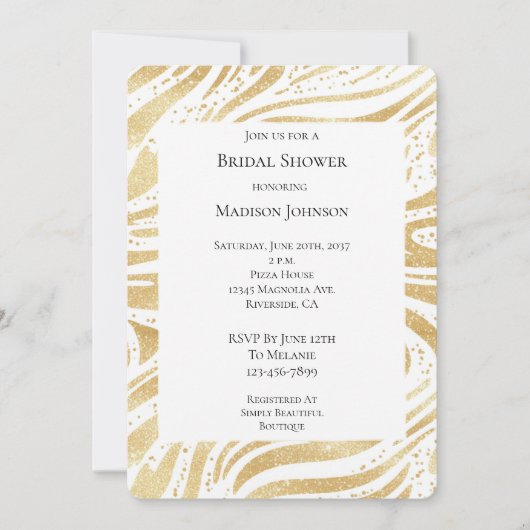 Gold Glam Abstracte wervelingen Vrijgezellenfeest Kaart (Voorkant)