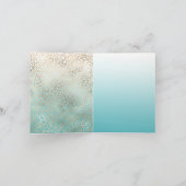 Gold Glam Aqua Ombre Leopard Print Hartelijk dank Bedankkaart (Binnen)