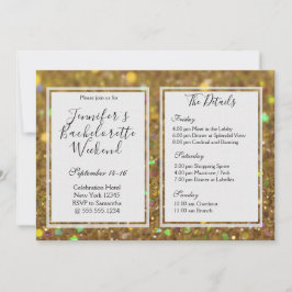 Gold Glam Bachelorette Weekend Party Kaart