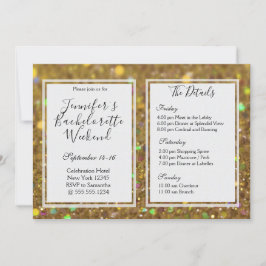 Gold Glam Bachelorette Weekend Party Kaart