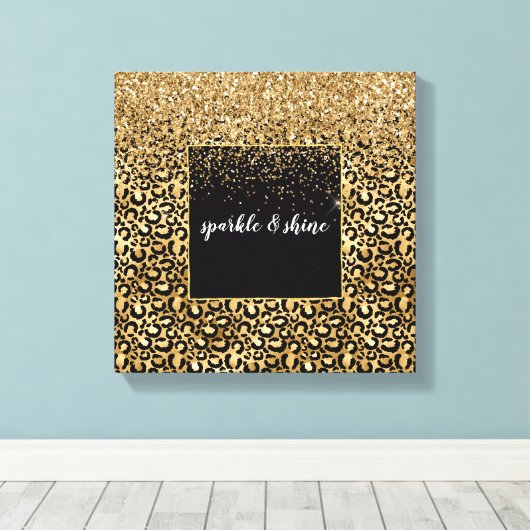 Gold Glam Black Leopard Print (Insitu (Houten vloer))