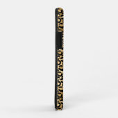 Gold Glam Black Leopard Print Case-Mate iPhone Case (Achterkant/rechts)