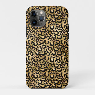 Gold Glam Black Leopard Print Case-Mate iPhone Case