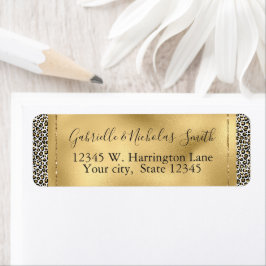 Gold Glam Black Leopard Print Etiket