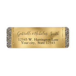 Gold Glam Black Leopard Print Etiket