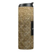 Gold Glam Black Leopard Print faux glitter Thermosbeker (Gedraaid links)