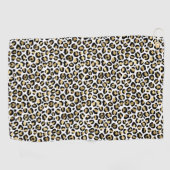 Gold Glam Black Leopard Print Golfhanddoek (Horizontaal)
